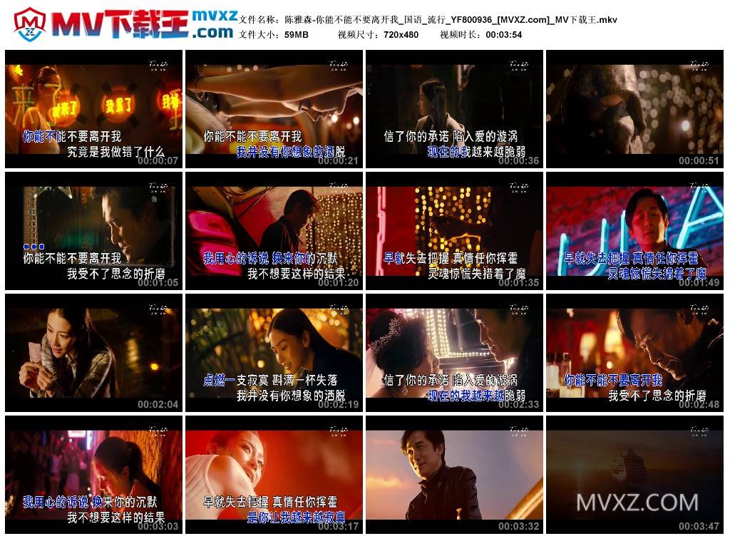 陈雅森-你能不能不要离开我_国语_流行_YF800936